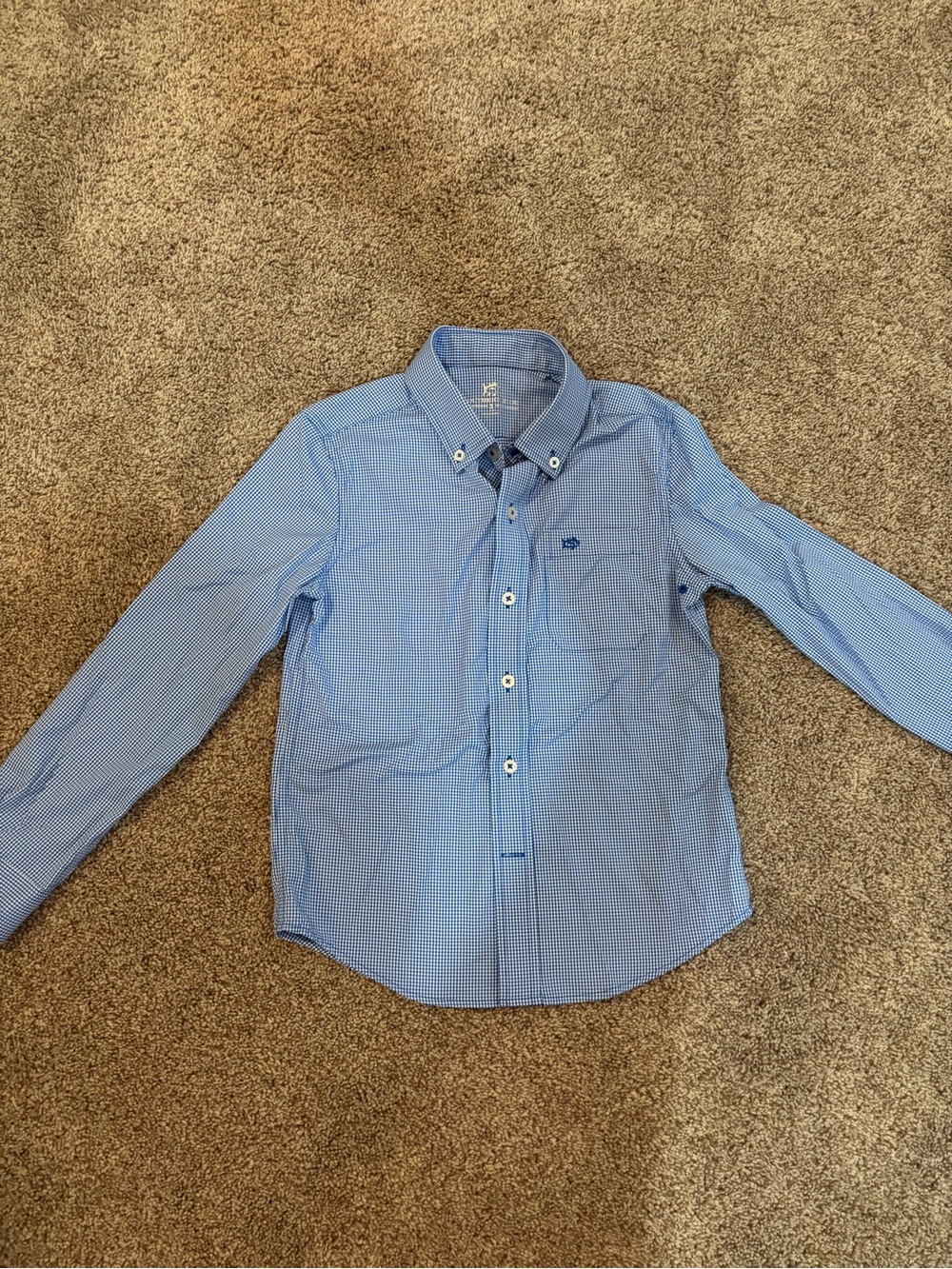 Southern Tide Light Blue Micro-Check Button-Down Shirt